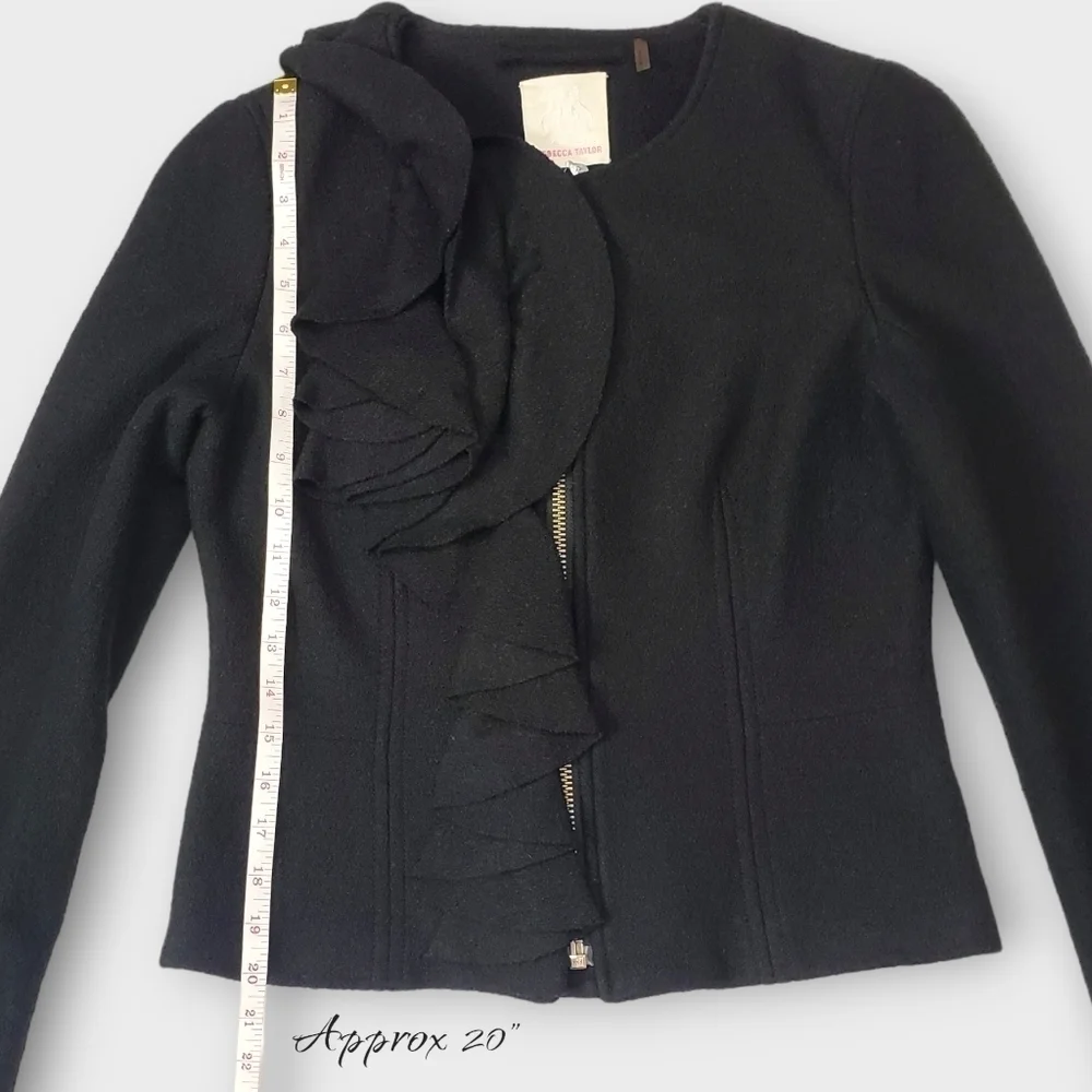 Rebecca Taylor Wool Ruffled Jacket - Picture 8 of 12